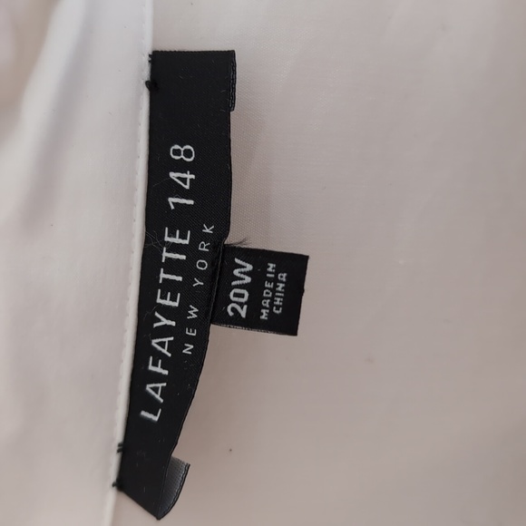 NWOT Plus Size White Blouse by Lafayette 148 - Picture 2 of 7